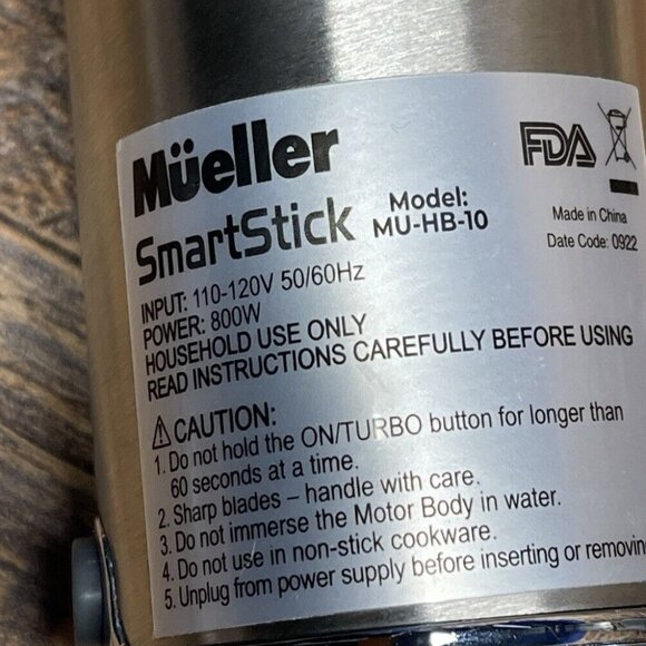 Mueller Multistick 800W 3-in-1 Immersion Blender Handheld Model: MU-HB-10 - Picture 2 of 2
